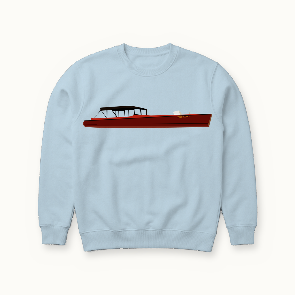 Wild Goose Boat House Sweatshirt in powder blue