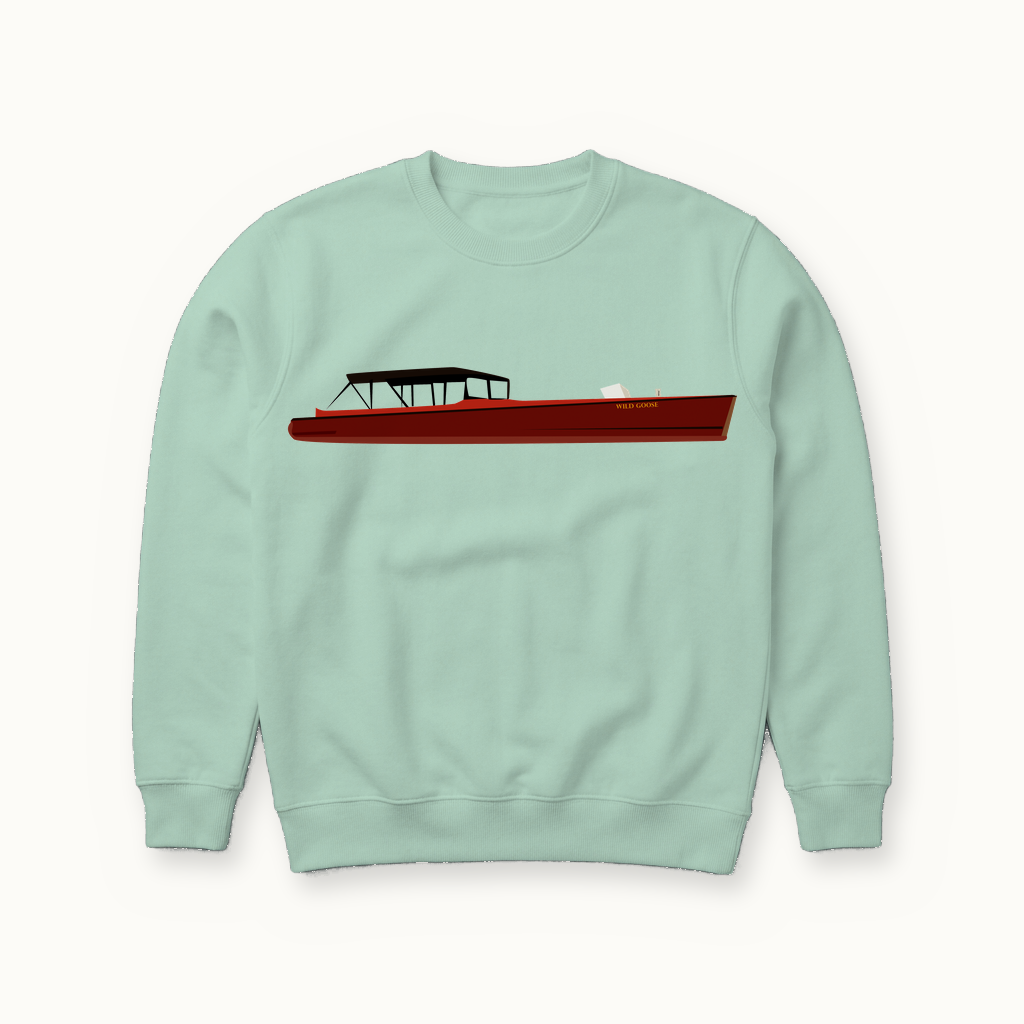 Wild Goose Boat House Sweatshirt in seafoam