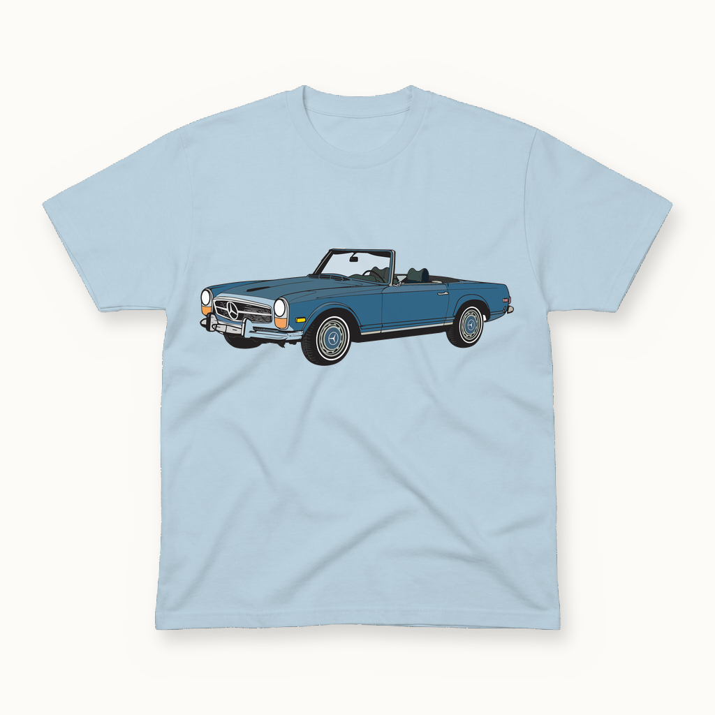 Mercedes 280SL Tee in powder blue